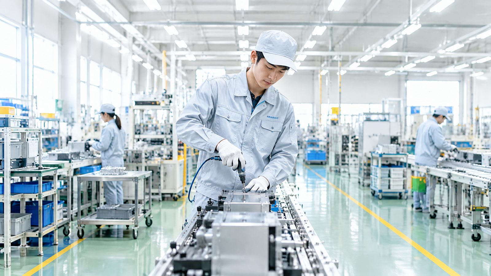 金属・機械関連の製造スタッフ(住み込み・即入寮)(工場の製造ラインのイメージ)