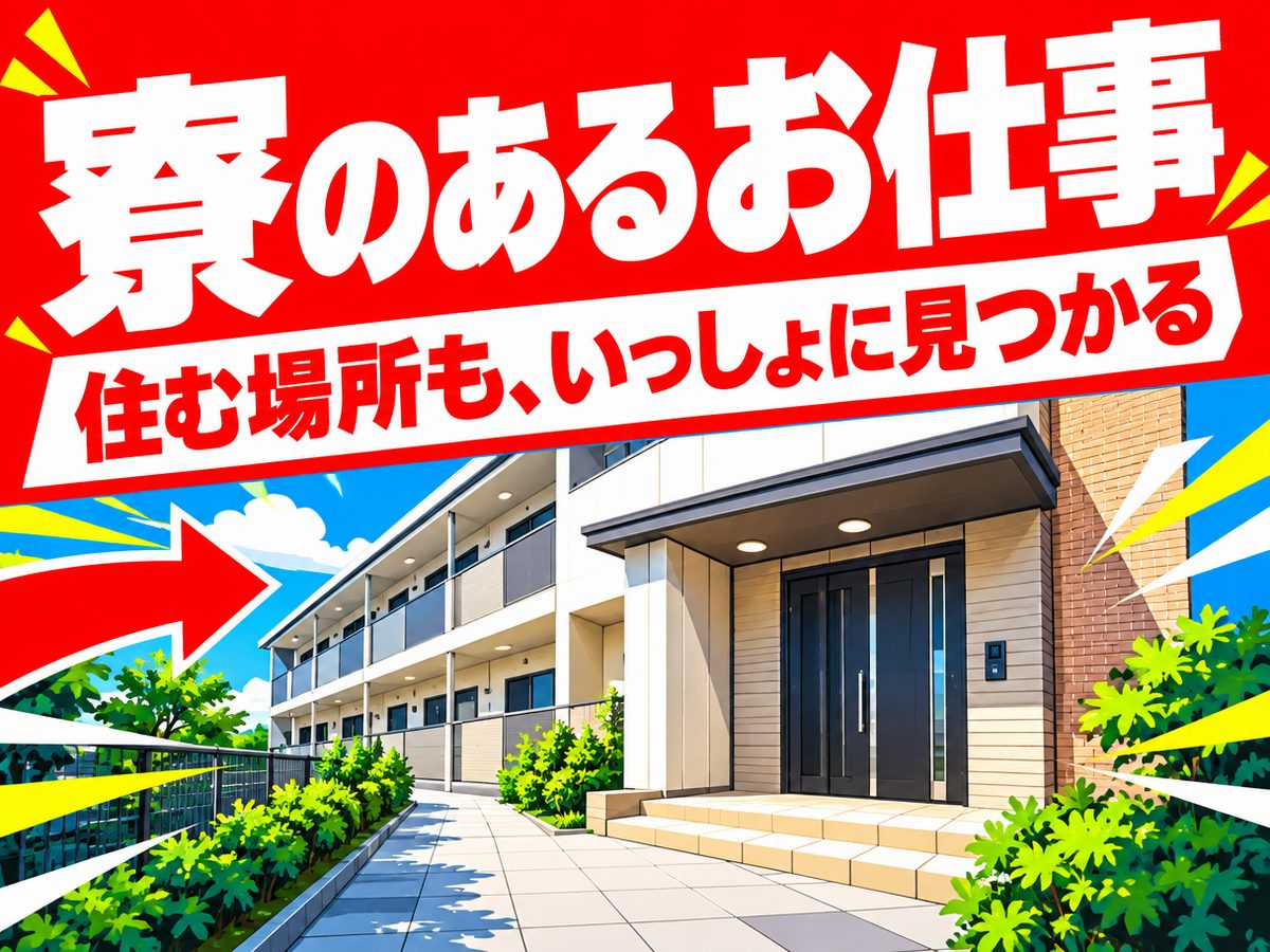 物流・軽作業（住み込み・即入寮）（寮付き・住み込みのお仕事のイメージ）