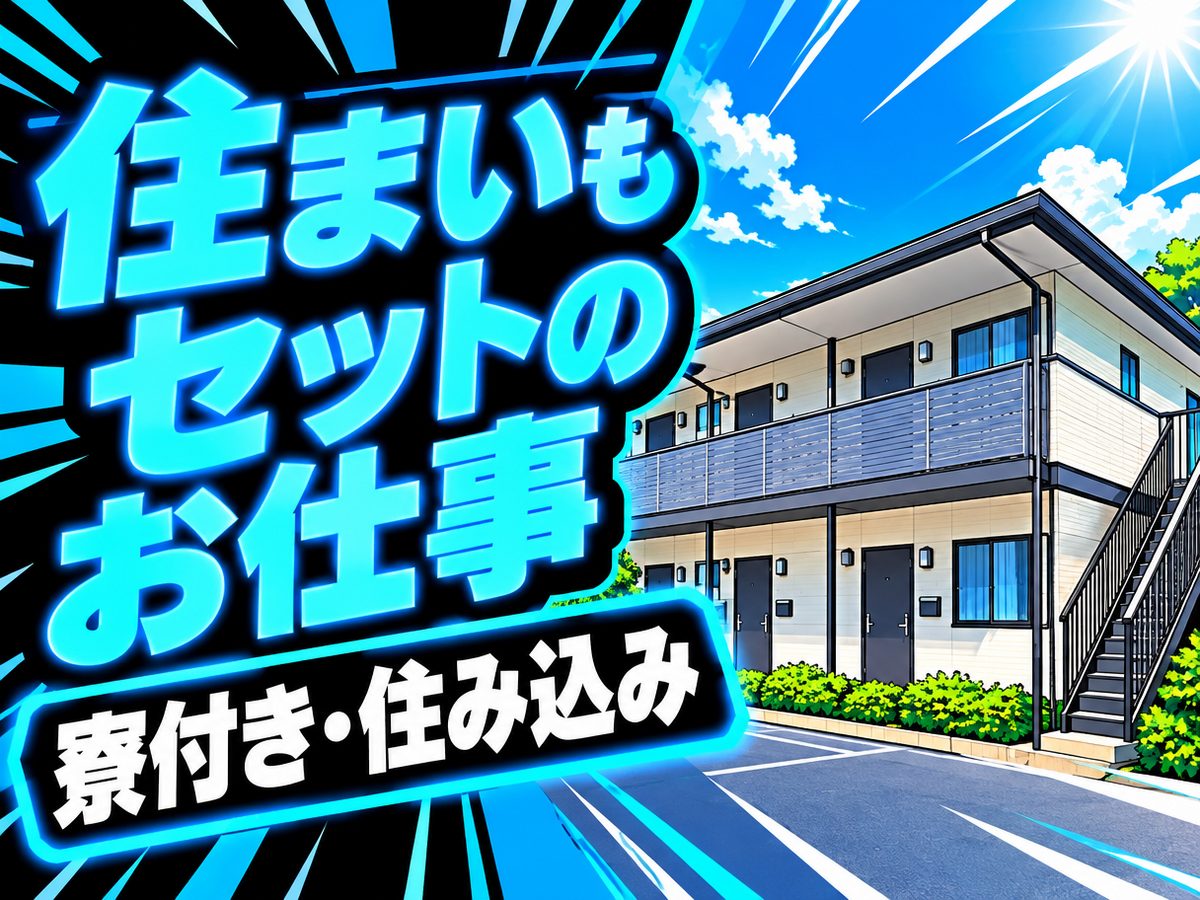 管理・清掃・洗浄・事務(住み込み)(寮付き・住み込みのお仕事のイメージ)