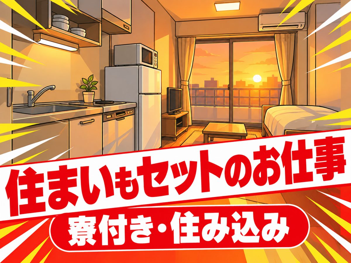物流・倉庫関連の梱包・仕分け（住み込み）（寮付き・住み込みのお仕事のイメージ）